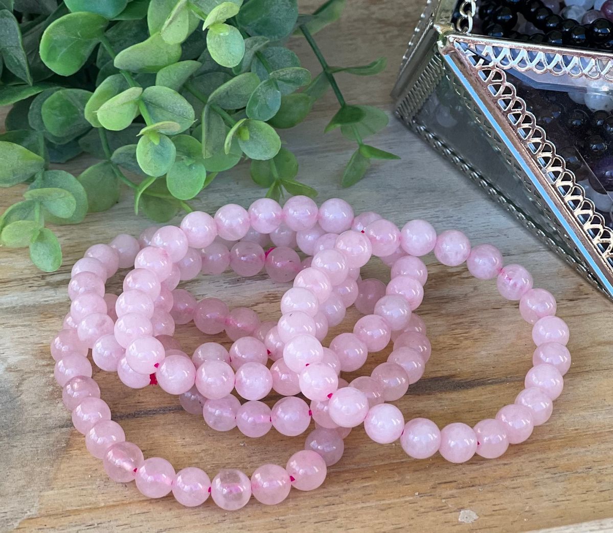 Rose Quartz Charged Bracelet